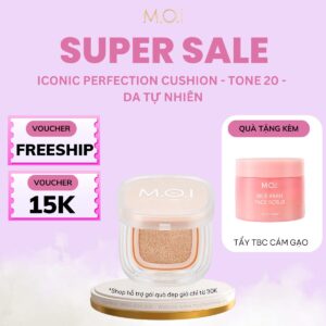 [VOUCHER 15K] [TẶNG KÈM QUÀ] PHẤN NƯỚC M.O.I ICONIC PERFECTION CUSHION Tone 20 - Da trắng hồng