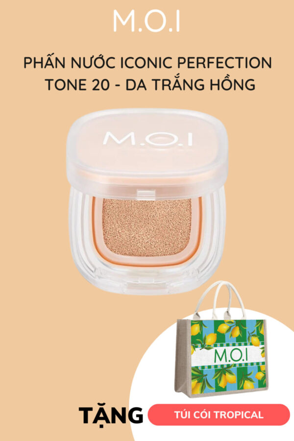 phấn nước m.o.i iconic perfection cushion tone 20 da trắng hồng