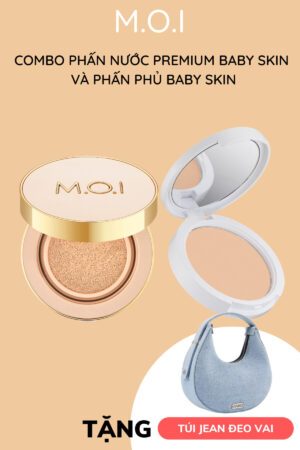 Combo phấn nước premium baby skin cushion và phấn phủ baby skin powder