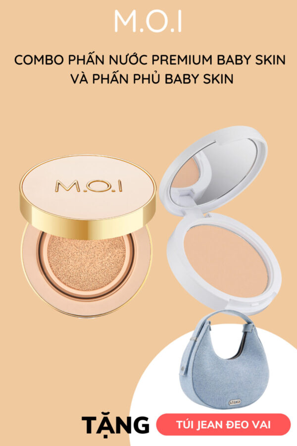 Combo phấn nước premium baby skin cushion và phấn phủ baby skin powder