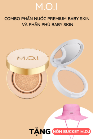 bộ đôi phấn nước m.o.i premium và phấn phủ m.o.i