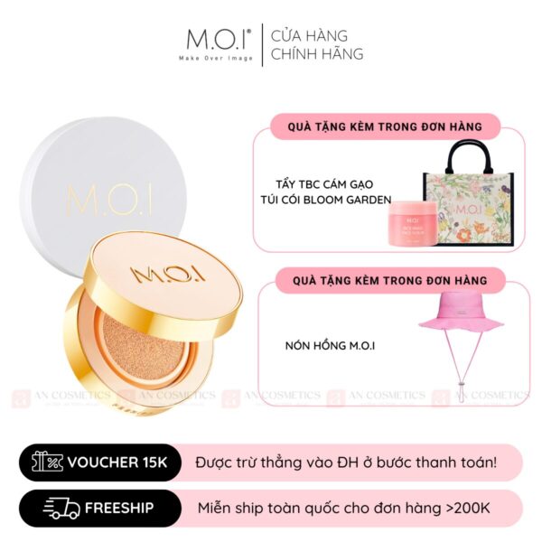 combo phấn nước premium và phấn phủ m.o.i