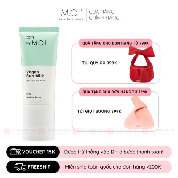 KEM CHỐNG NẮNG THUẦN CHAY DA BY M.O.I VEGAN SUNMILK 50ML
