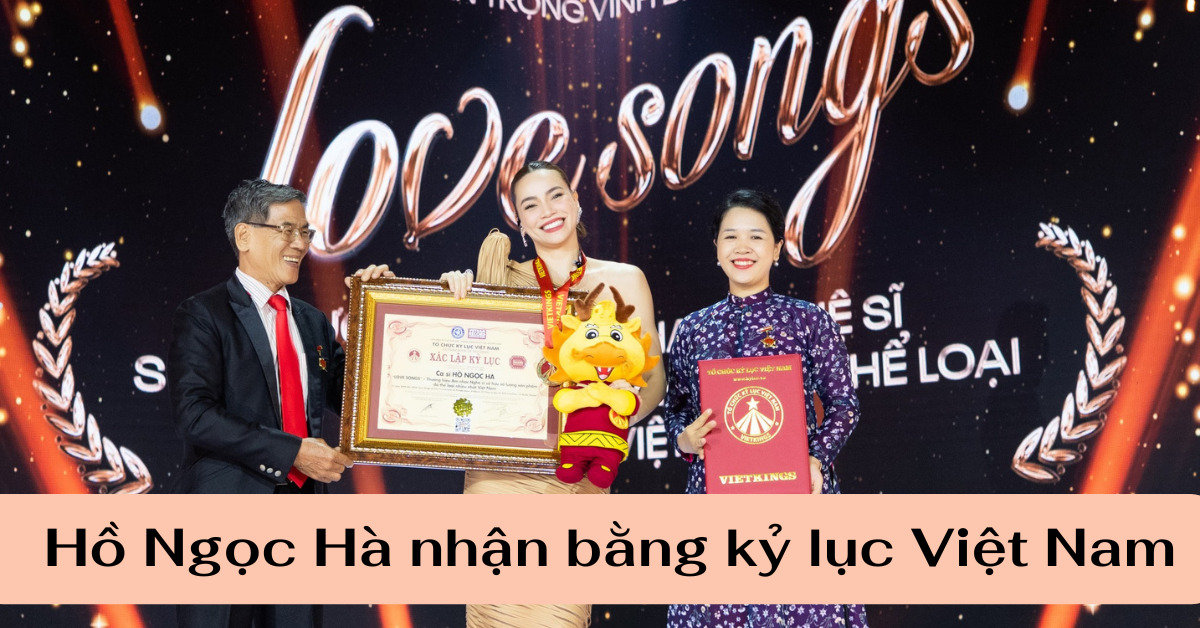 Hồ Ngọc Hà nhận bằng kỷ lục Việt Nam (1)