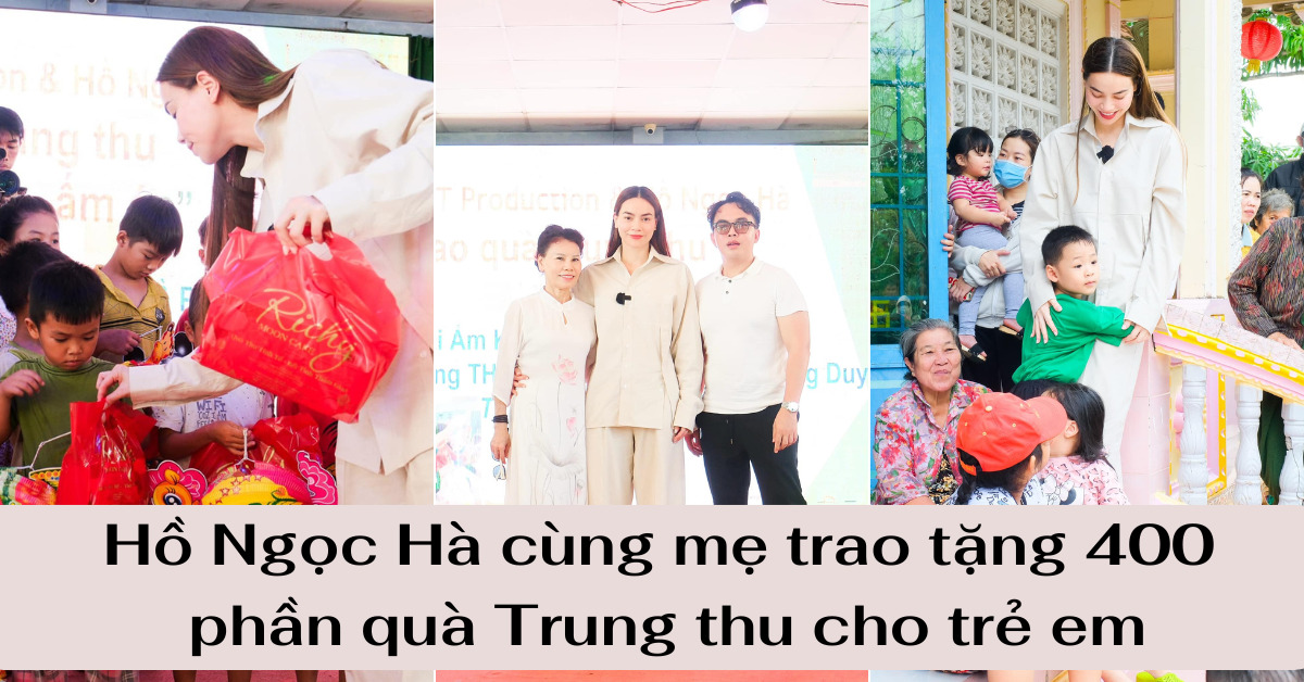 Hồ Ngọc Hà cùng mẹ trao tặng 400 phần quà Trung thu cho trẻ em (1)