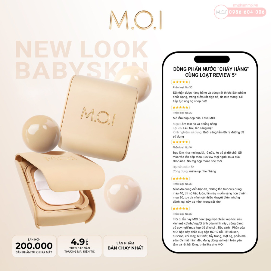 review phấn nước moi baby skin cushion phiên bản mới 2024 có tốt không