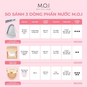 so sánh 3 dòng phấn nước m.o.i