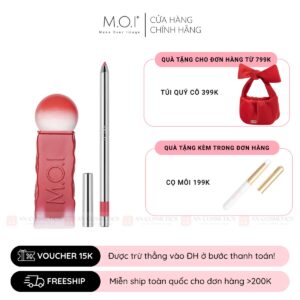 bộ đôi son tint cotton candy m.o.i và chì kẻ viền môi m.o.i