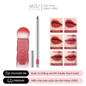 combo son tint lì cotton candy và chì kẻ viền môi m.o.i