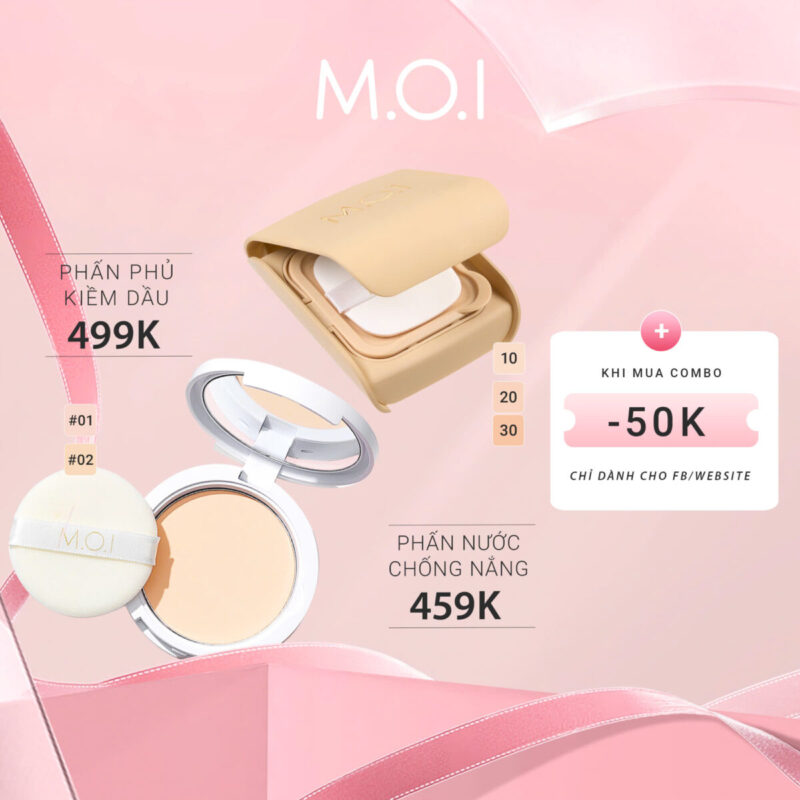 combo phấn nước baby skin 2024 và phấn phủ m.o.i