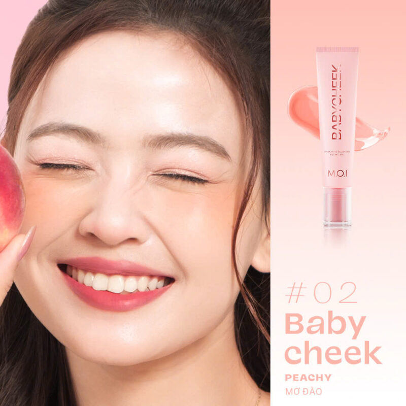 má hồng sữa m.o.i baby cheek no.2 mơ đào