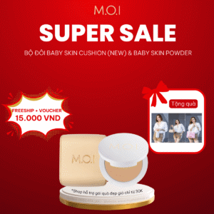 bộ đôi phấn nước m.o.i baby skin cushion và phấn phủ m.o.i