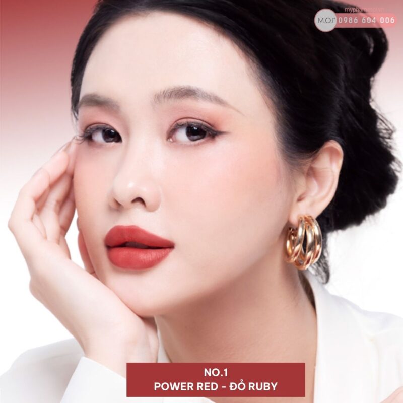 son thỏi m.o.i queen of rose no.1 power red đỏ ruby (2)