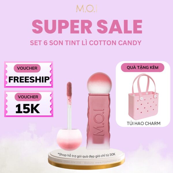 set 6 son tint cotton candy m.o.i hồ ngọc hà
