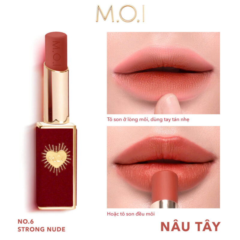 son thỏi m.o.i queen of rose no.6 nâu tây