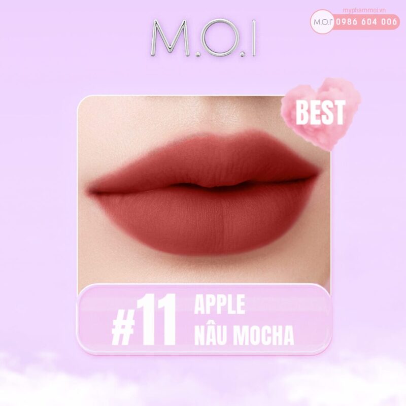 son tint lì m.o.i cotton candy no.11 apple nâu mocha (2)