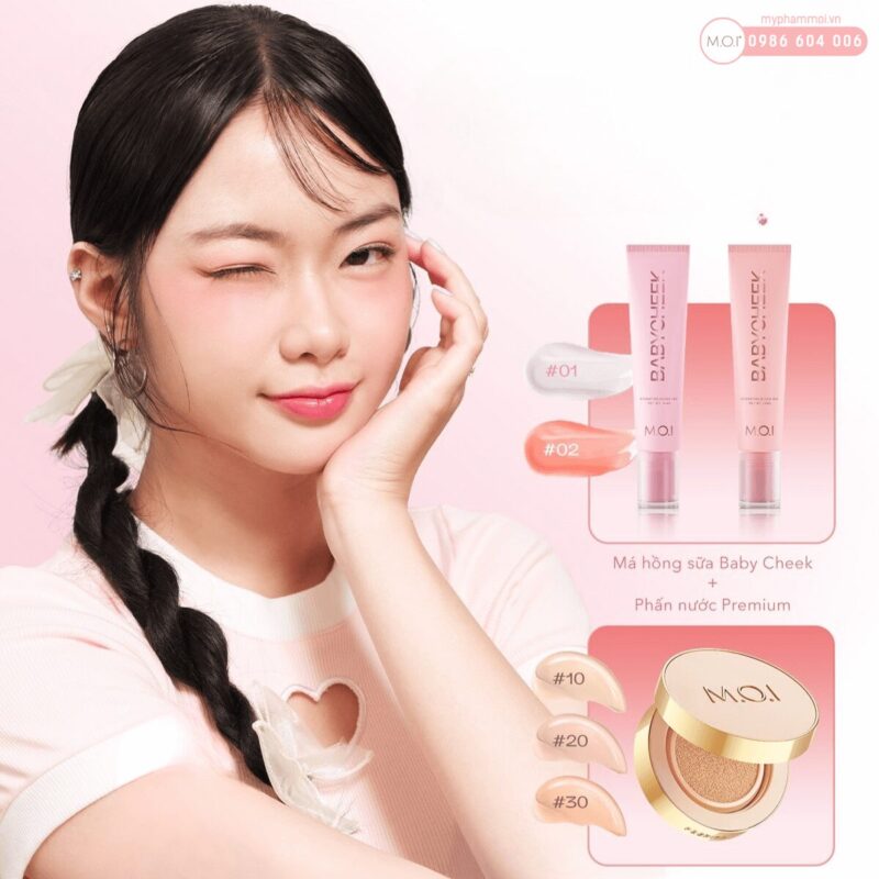 Xu hướng trang điểm nền căng bóng 2025 cùng bộ đôi quyền lực Phấn nước Premium Baby Cushion & má hồng sữa M.O.I Baby Cheek (3)