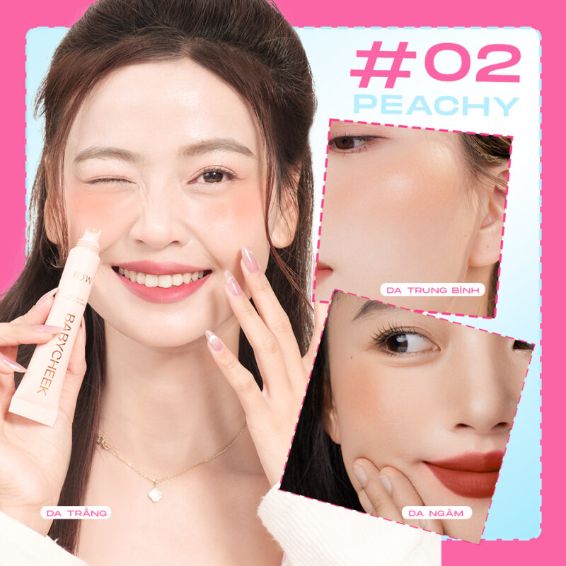 má hồng sữa baby cheek m.o.i no.2 mơ đào