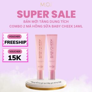 [VOUCHER 15K] [BẢN MỚI TĂNG DUNG TÍCH] COMBO 2 MÁ HỒNG SỮA M.O.I BABY CHEEK 14ML