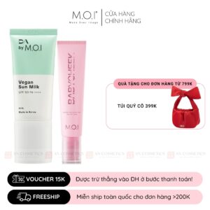 Bộ Đôi Kem Chống Nắng Thuần Chay 50ml và Má Hồng Sữa M.O.I