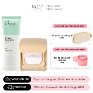 Bộ Đôi Trang Điểm Chống Nắng Mỏng Nhẹ Tự Nhiên: Kem Chống Nắng Thuần Chay và Phấn Nước Baby Skin Cushion