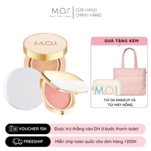 combo trang điểm phấn nước, má hồng và phấn phủ m.o.i