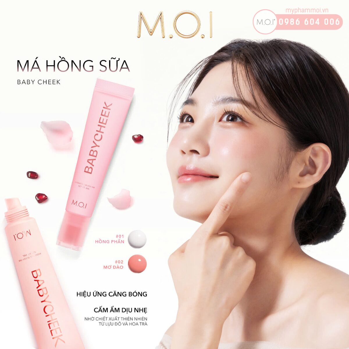 hướng dẫn layout makeup tự nhiên với má hồng sữa baby cheek