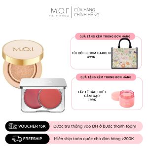 combo phấn nước moi premium baby skin cushion và má hồng kem m.o.i
