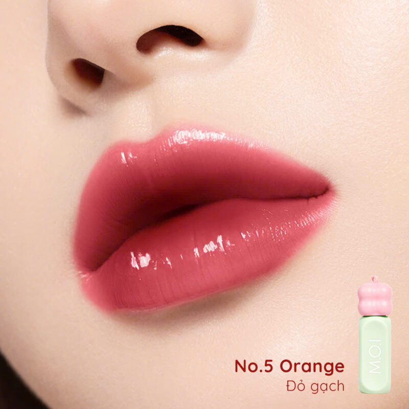 son tint bóng gummy m.o.i hồ ngọc hà no.5 orange đỏ gạch
