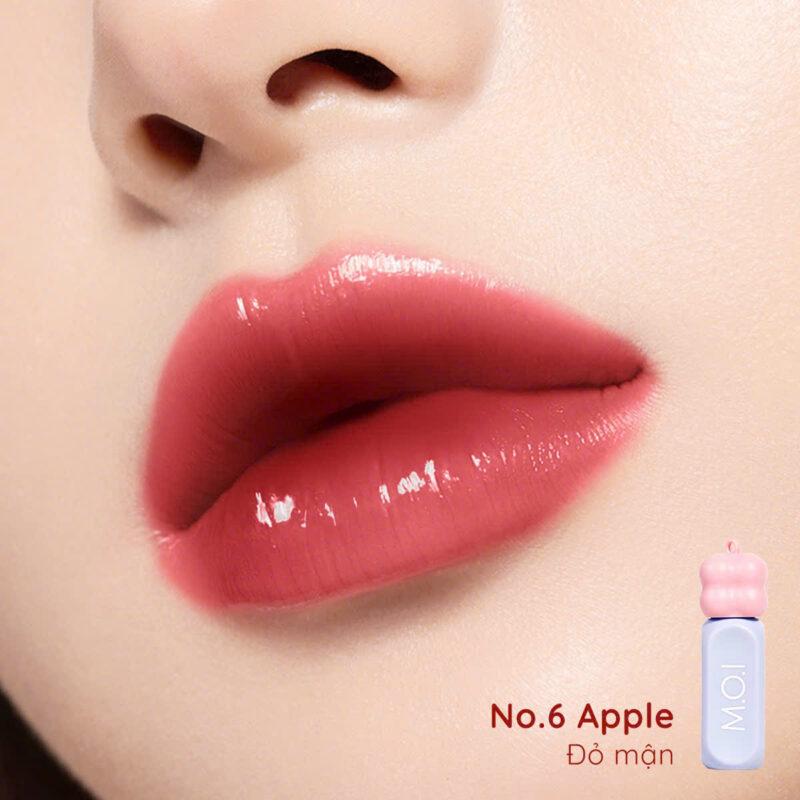 son tint bóng gummy m.o.i hồ ngọc hà no.6 apple đỏ mận