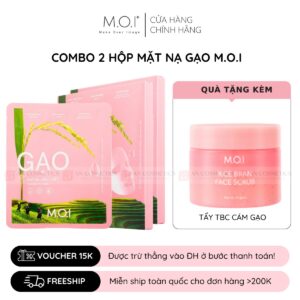 combo 2 hộp mặt nạ gạo m.o.i hồ ngọc hà phiên bản mới cải tiến 2