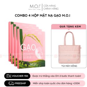 combo 4 hộp mặt nạ gạo m.o.i hồ ngọc hà phiên bản mới cải tiến 4