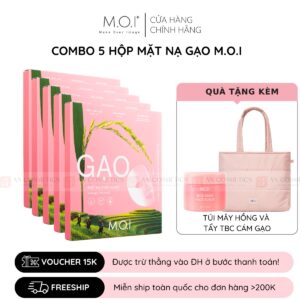 combo 5 hộp mặt nạ gạo m.o.i hồ ngọc hà phiên bản mới cải tiến 3