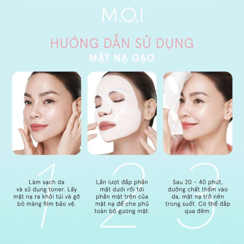 hướng dẫn sử dụng mặt nạ gạo m.o.i