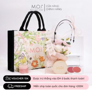 set quà tặng phấn nước m.o.i premium baby skin và má hồng kem m.o.i