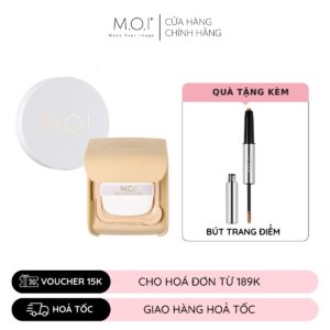 combo phấn nước MOI baby skin cushion và phấn phủ m.o.i