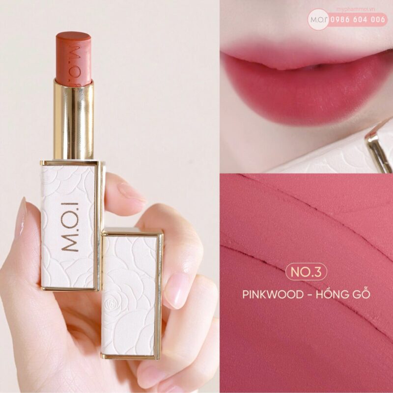 son thỏi love m.o.i no.3 hồng gỗ