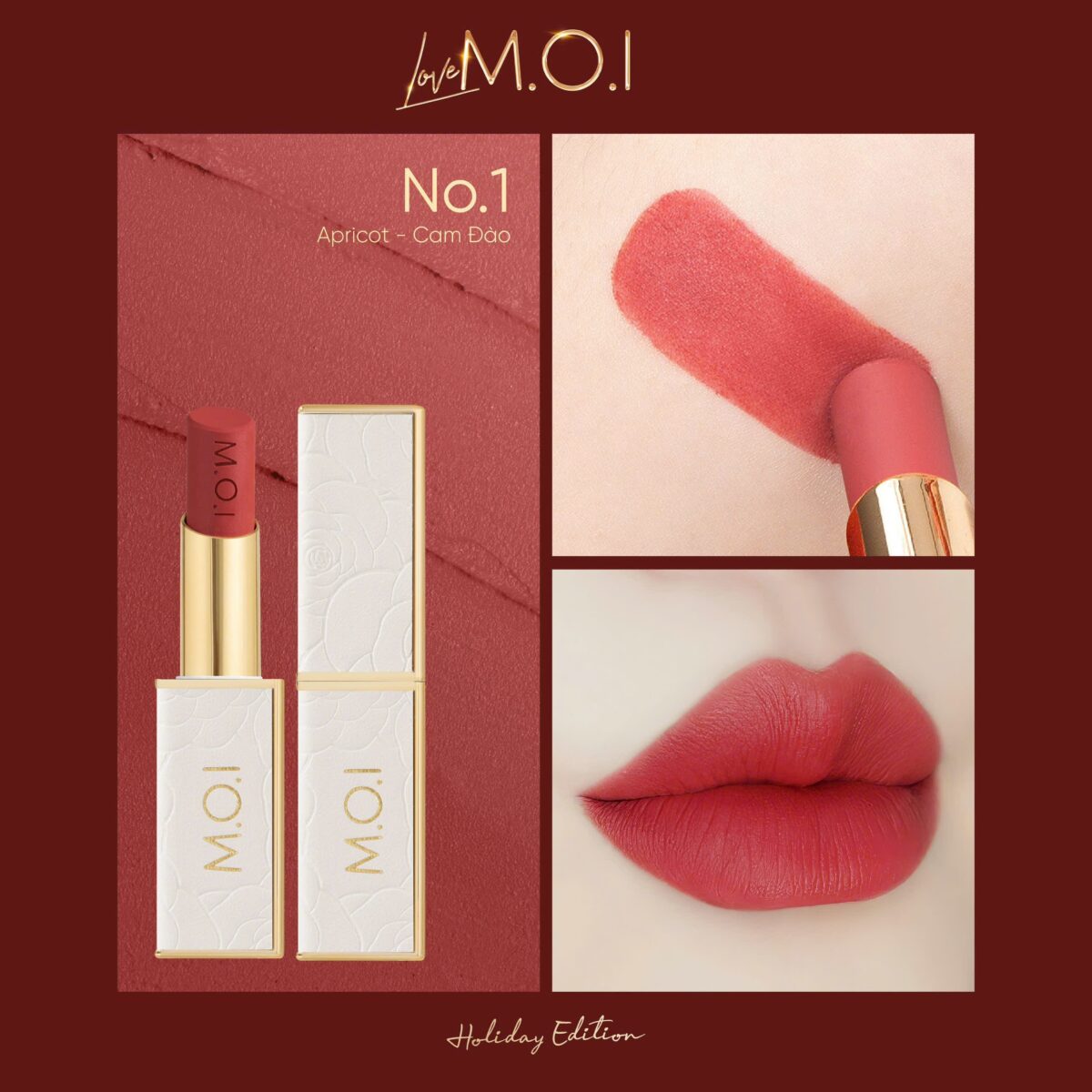 son thỏi love m.o.i phiên bản lễ hội holiday No.1 cam đào