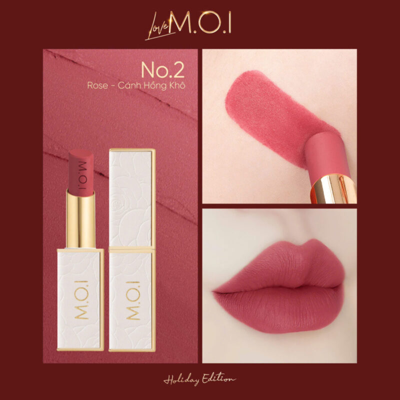 son thỏi love m.o.i phiên bản lễ hội holiday no.2 cánh hồng khô