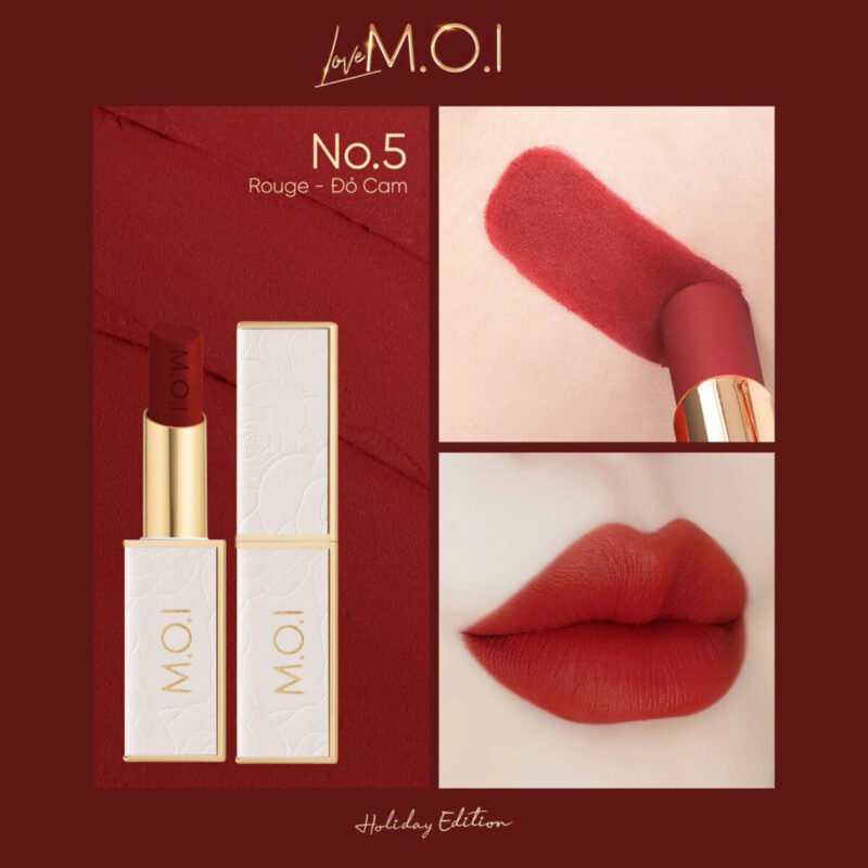 son thỏi love m.o.i phiên bản lễ hội holiday no.5 đỏ cam