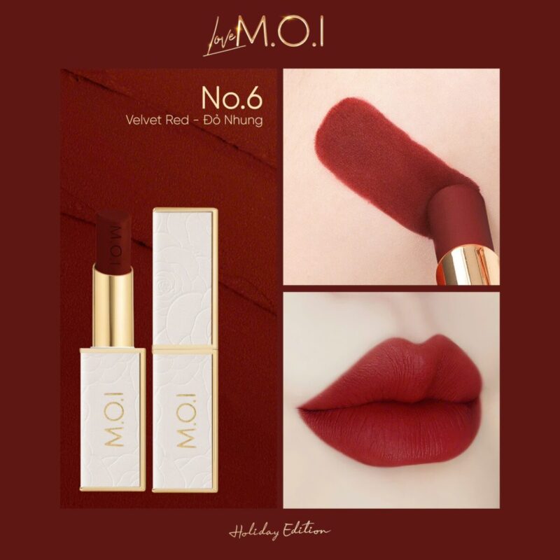 son thỏi love m.o.i phiên bản lễ hội holiday no.6 đỏ nhung