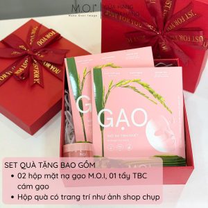 set quà tặng chăm da mặt nạ gạo m.o.i